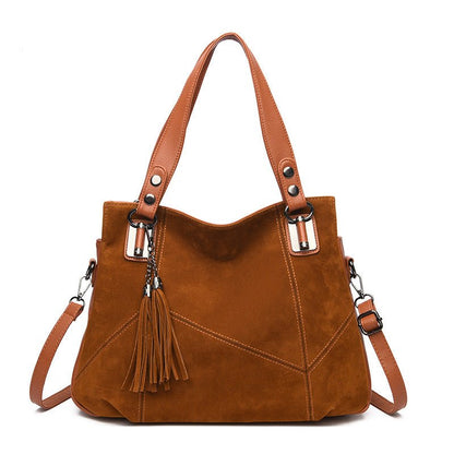 Womens Retro Tassel Zipper Suede Shoulder Crossbody Bag - Oopsdadforgot.com